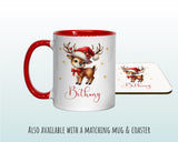 Personalised Christmas Sack - Santa Sack for Kids Presents Xmas Reindeer Santa Hat Design Stocking Christmas Eve Bag for Girls & Boys XS014