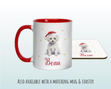 Personalised Bichon Frisé Large Christmas Sack - Red Drawstring Bag for Xmas Presents - Christmas Eve Bag Box Decoration for Dogs XS075