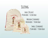 Personalised Golden Retriever Large Christmas Sack - Red Drawstring Bag for Xmas Presents - Christmas Eve Bag Box Decoration for Dogs XS008