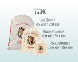 Personalised Christmas Sack - Santa Sack for Kids Presents Xmas Cute Horse Design Stocking Christmas Eve Bag Box for Girls & Boys XS058