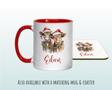 Personalised Christmas Sack - Santa Sack for Kids Presents Xmas Cows Fairy Lights Design Stocking Christmas Eve Bag for Girls & Boys XS055