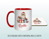 Personalised Christmas Sack - Santa Sack for Kids Presents Xmas Cute Cat Kitten Design Stocking Christmas Eve Bag for Girls & Boys XS054