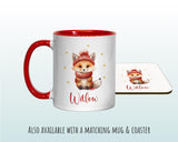 Personalised Christmas Sack - Santa Sack for Kids Presents Xmas Cute Winter Fox Design Stocking Christmas Eve Bag Box for Girls & Boys XS039