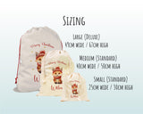 Personalised Christmas Sack - Santa Sack for Kids Presents Xmas Cute Winter Fox Design Stocking Christmas Eve Bag Box for Girls & Boys XS039