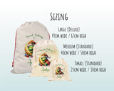 Personalised Christmas Sack - Santa Sack for Kids Presents Xmas Dinosaur Moon Design Stocking Christmas Eve Bag Box for Girls & Boys XS022