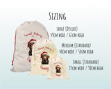 Personalised Chocolate Labrador Large Christmas Sack - Red Drawstring Bag for Xmas Presents Christmas Eve Bag Box Decoration for Dogs XS122