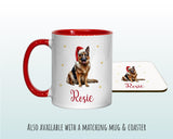 Personalised German Shepherd Large Christmas Sack - Red Drawstring Bag for Xmas Presents - Christmas Eve Bag Box Decoration for Dogs XS106