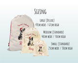 Personalised Border Collie Large Christmas Sack - Red Drawstring Bag for Xmas Presents - Christmas Eve Bag Box Decoration for Dogs XS076
