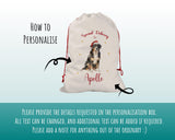 Personalised Bernese Mountain Dog Large Christmas Sack Red Drawstring Bag for Xmas Presents Christmas Eve Bag Box Decoration for Dogs XS074