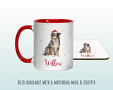 Personalised Australian Shepherd Large Christmas Sack - Red Drawstring Bag for Xmas Presents Christmas Eve Bag Box Decoration for Dogs XS070