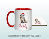 Personalised Alaskan Malamute Large Christmas Sack - Red Drawstring Bag for Xmas Presents - Christmas Eve Bag Box Decoration for Dogs XS069