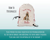 Personalised Afghan Hound Large Christmas Sack - Red Drawstring Bag for Xmas Presents - Christmas Eve Bag Box Decoration for Dogs XS065