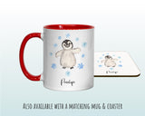 Personalised Large Christmas Sack Penguin Name Xmas Stocking Gift Stocking Rudolph Sack Red Drawstring Christmas Decoration SK109