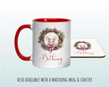 Personalised Christmas Sack - Santa Sack for Kids Presents Xmas Wreath Mouse Design Stocking Christmas Eve Bag Box for Girls & Boys XS010