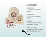 Personalised Christmas Sack - Santa Sack for Kids Presents Xmas Wreath Mouse Design Stocking Christmas Eve Bag Box for Girls & Boys XS010