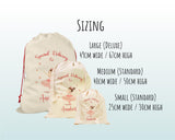 Personalised Christmas Sack - Santa Sack for Kids Presents Xmas Pink Ballerina Design Stocking Christmas Eve Bag Box for Girls & Boys XS007