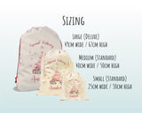 Personalised Christmas Sack - Santa Sack for Kids Presents Xmas Bunny Pink Tree Design Stocking Christmas Eve Bag Box for Girls & Boys XS004