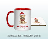 Personalised Golden Retriever Large Christmas Sack - Red Drawstring Bag for Xmas Presents - Christmas Eve Bag Box Decoration for Dogs XS008