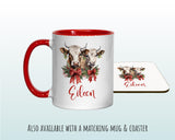 Personalised Christmas Sack - Santa Sack for Kids Presents Xmas Cows Fairy Lights Design Stocking Christmas Eve Bag for Girls & Boys XS056