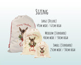 Personalised Christmas Sack - Santa Sack for Kids Presents Xmas Cute Donkey Design Stocking Christmas Eve Bag Box for Girls & Boys XS057
