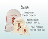 Personalised Christmas Sack - Santa Sack for Kids Presents Xmas Cute Santa Clause Design Stocking Christmas Eve Bag for Girls & Boys XS041