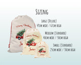 Personalised Christmas Sack - Santa Sack for Kids Presents Xmas Tree and Truck Design Stocking Christmas Eve Bag Box for Girls & Boys XS048