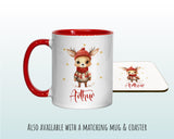 Personalised Christmas Sack - Santa Sack for Kids Presents Xmas Cute Reindeer Design Stocking Christmas Eve Bag Box for Girls & Boys XS038