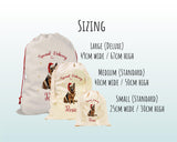 Personalised German Shepherd Large Christmas Sack - Red Drawstring Bag for Xmas Presents - Christmas Eve Bag Box Decoration for Dogs XS106