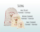 Personalised Chihuahua Large Christmas Sack - Red Drawstring Bag for Xmas Presents - Christmas Eve Bag Box Decoration for Dogs XS084