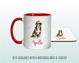 Personalised Bernese Mountain Dog Large Christmas Sack Red Drawstring Bag for Xmas Presents Christmas Eve Bag Box Decoration for Dogs XS074