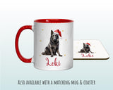 Personalised Belgian Sheepdog Large Christmas Sack - Red Drawstring Bag for Xmas Presents - Christmas Eve Bag Box Decoration for Dogs XS073