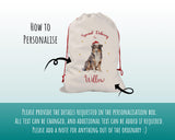 Personalised Australian Shepherd Large Christmas Sack - Red Drawstring Bag for Xmas Presents Christmas Eve Bag Box Decoration for Dogs XS070