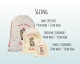 Personalised Alaskan Malamute Large Christmas Sack - Red Drawstring Bag for Xmas Presents - Christmas Eve Bag Box Decoration for Dogs XS069