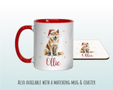 Personalised Akita Inu Large Christmas Sack - Red Drawstring Bag for Xmas Presents - Christmas Eve Bag Box Decoration for Dogs XS066