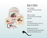 Personalised Christmas Sack - Santa Sack for Kids Presents Xmas Tree and Truck Design Stocking Christmas Eve Bag Box for Girls & Boys XS048