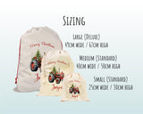 Personalised Christmas Sack - Santa Sack for Kids Presents Xmas Tree and Tractor Design Stocking Christmas Eve Bag for Girls & Boys XS062