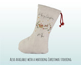 Personalised Large Christmas Sack Xmas Santa Sleigh Reindeer Name Stocking Star Gift Sack Red Drawstring Christmas Decoration SK167