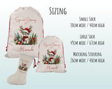 Personalised Christmas Sack - Santa Sack for Kids Presents Xmas Reindeer Pine Cone Design Stocking Christmas Eve Bag for Girls & Boys XS016
