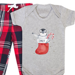 Personalised Penguin Stocking Xmas Pyjamas - Babygrow - PJ021