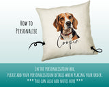 How to personalise the Beagle name cushion - add your dog's name in the personalisation box