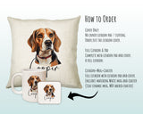 How to order the Beagle cushion - Cover Only, Full Cushion and Pad, or Cushion+Mug+Coaster