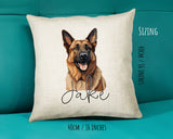 German Shepherd name cushion size guide - 40 x 40cm (16 x 16 inches)