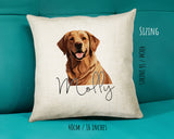 Golden Retriever name cushion size guide - 40 x 40cm (16 x 16 inches)