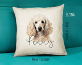 Poodle name cushion size guide - 40 x 40cm (16 x 16 inches)