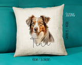 Australian Shepherd name cushion size guide - 40 x 40cm (16 x 16 inches)