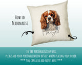 How to personalise the Cavalier King Charles Spaniel name cushion - add your dog's name in the personalisation box