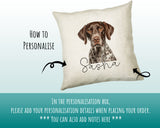 How to personalise the German Shorthaired Pointer name cushion - add your dog's name in the personalisation box