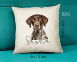 German Shorthaired Pointer name cushion size guide - 40 x 40cm (16 x 16 inches)