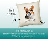 How to personalise the Pembroke Welsh Corgi name cushion - add your dog's name in the personalisation box