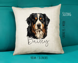 Bernese Mountain Dog name cushion size guide - 40 x 40cm (16 x 16 inches)
